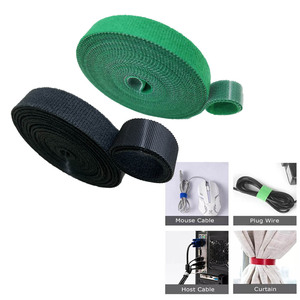 2 см X 5 ярдов/рулон черный двухсторонний крюк и петля крепежная лента для надежных и многоразовых кабельных установок - Product Image 4
