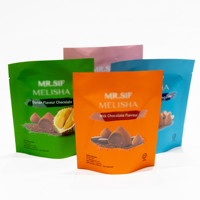 Pochette à fermeture éclair, métallisée, anti-lumière, résistante à l'humidité, pour l'emballage de chocolats, bonbons, noix, fruits secs