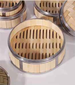 Ensemble de cuiseurs vapeur en bambou écologiques de type nouveau, très vendus, tailles 14 cm/24 cm, logo personnalisable pour cuisinières à gaz et à induction - Product Image 2