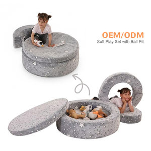 Canapé de jeu modulaire pliable pour enfants, canapé de jeu en mousse pour enfants, ensemble de jeu souple pour tout-petits pour salle de jeux et canapé pour enfants, piscine à balles 2 en 1 - Product Image 1