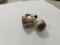 Robinet d'arrêt sphérique D1036 pour machine à laver, raccord BSP 90 degrés pour plomberie