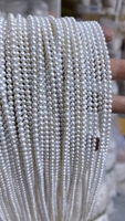 Perles d'eau douce en forme de pomme de terre de 3-4 mm, brin de perles d'eau douce en vrac, vente en gros