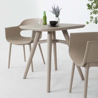 Table de salle à manger carrée moderne, imperméable, durable, en plastique kaki, pour salle à manger, extérieur, Ptaio