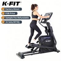 Elliptique électromagnétique inclinable K-FIT K3 réglable pour entraînement complet du corps en salle de sport commerciale