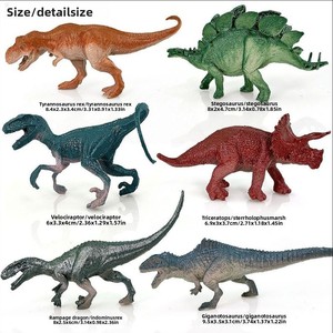 Set di Dinosauri in Plastica: Tirannosauro, Spada Dracica, Veloci Raptor, Triceratopo, Raptor Selvaggio, Gigante Bestia - Modellini Giocattolo per Maternità - Product Image 1