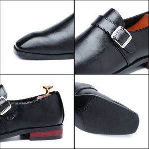 Коричневые цельнокроеные оксфорды больших размеров 37-48, Оксфордские туфли с пряжкой, Формальные Деловые туфли, свадебные туфли под платье, 318 - Product Image 4