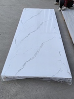 Panneau mural SPC personnalisé, feuille de marbre UV, marbre blanc neige brillant, type PVC, feuilles de PVC, panneau mural en marbre, plaque en PVC