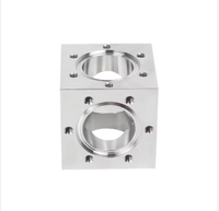 Chambres à vide en aluminium usinées sur mesure par CNC, cube à 6 voies en acier inoxydable 304/316 et bride en CF pour équipement à vide poussé
