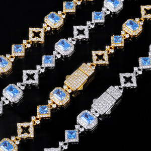 Hip Hop Fine Jewelry 11MM Gold Plated <b>Iced</b> Out Four Leaf Clover 5A Zircon Mens Cuban Link <b>Chain</b> Bracelet Bangles Necklace - Product Image 4