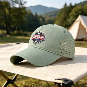 Sports Laser Cutting 6 Panel Baseball cap Embroidery Logo Quick Dry Customization Curved Brim Customization Outdoor Unisex - Product Image 1