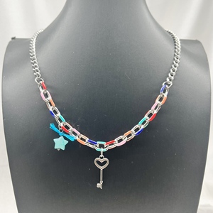 <span class=keywords><strong>Pulseras</strong></span> HC <span class=keywords><strong>de</strong></span> Acero Inoxidable con Candado <span class=keywords><strong>de</strong></span> Corazón, Brazalete <span class=keywords><strong>de</strong></span> Cadena Colorida, Joyería al por Mayor, Collar Estilo <span class=keywords><strong>UNO</strong></span> <span class=keywords><strong>de</strong></span> <span class=keywords><strong>50</strong></span> Marca Española - Product Image 6