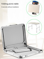 Table de pique-nique pliante multifonctionnelle d'extérieur portable Table de pique-nique en aluminium blanc