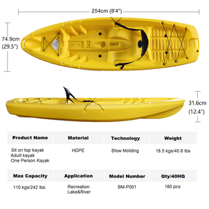 Precio <span class=keywords><strong>DE</strong></span> FÁBRICA <span class=keywords><strong>DE</strong></span> China OEM/ODM HDPE moldeado por soplado Sit on Top Touring <span class=keywords><strong>Kayak</strong></span> plástico rígido <span class=keywords><strong>pesca</strong></span> canoa <span class=keywords><strong>Kayak</strong></span> con respaldo - Product Image 2