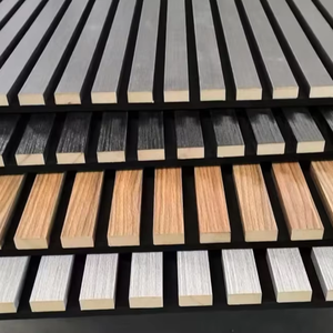 Design moderno Akupanel insonorizzato pannello acustico metà MDF a lamella con camoscio avvolto in fibra <span class=keywords><strong>di</strong></span> poliestere per interni all'ingrosso della fabbrica - Product Image 3