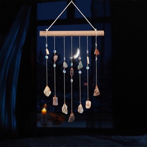 Adorno Colgante de Madera para Habitación, Campana de Viento con Piedras Naturales, Atrapasueños - Product Image 4