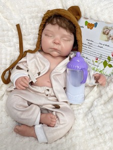 Poupées reborn réalistes de 13 pouces, poupées bébés douces et réalistes, poupées bébés endormies réalistes, faciles à tenir avec des accessoires - Product Image 2