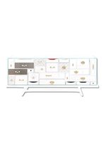 Meuble d'appoint en bois massif de luxe italien, design moderne et créatif, grand meuble de rangement en verre plat pour villa