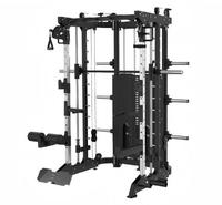 Machine Smith multifonctionnelle SQ7012A avec support de barre réglable, système de câbles et station d'entraînement pour la maison