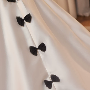 <span class=keywords><strong>Robe</strong></span> <span class=keywords><strong>de</strong></span> mariée bustier en satin, coupe princesse, avec bordure noire et nœud, dos lacé, élégante <span class=keywords><strong>pour</strong></span> <span class=keywords><strong>cérémonie</strong></span> <span class=keywords><strong>de</strong></span> <span class=keywords><strong>mariage</strong></span> - Product Image 6