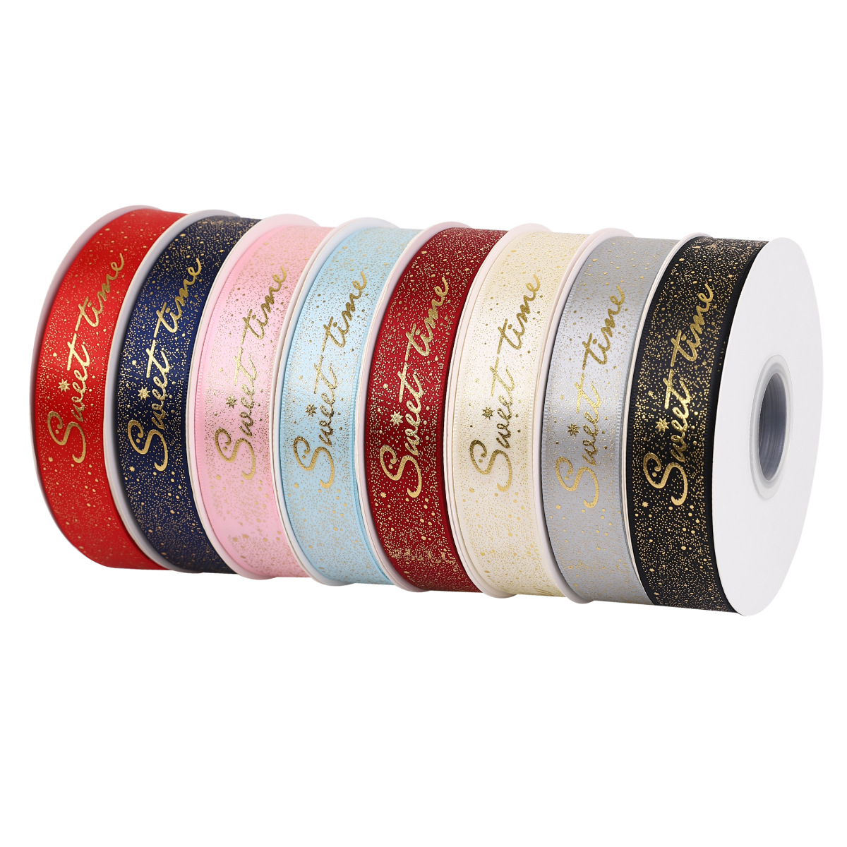Hot Stamping Gold and Sliver Foiling Custom Printed Ribbon With Logo for Gift Packaging