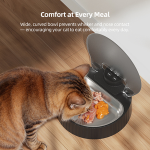 Automatic <b>Cat</b> <b>Feeder</b> with Infrared Sensor Lid Stainless Steel Bowl Rechargeable Battery Indoor Use Modern Design - Product Image 6