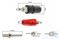 Borne de connexion en cuivre pur GIET M4x36 pour courant élevé 20A, borne de mise à la terre pour prise banane 4mm, base de prise banane
