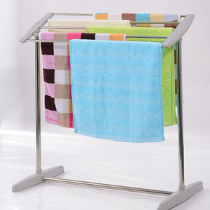 廉价塑料浴室带翼晾衣架洗衣展示架可折叠一层便携式晾衣架 - Product Image 2