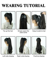 Extension de queue de cheval rose vif pour femmes, pièce de cheveux lisses, 18 pouces, extensions de cheveux synthétiques, queue de cheval droite