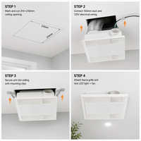 Ventilateur d'extraction de salle de bain polyvalent à montage au plafond avec lumière LED, 100 CFM, 42 dB, silencieux, moteur 35 W, 120 V, résistant à l'humidité