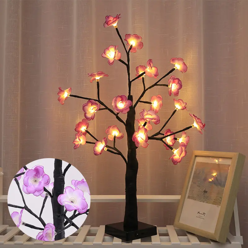 Led Kapok kamelya Fiber optik çiçek ağacı masa lambası başucu oturma odası hediye ışık tatil partisi noel olay dekor