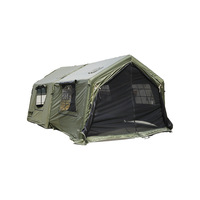 Tente gonflable automatique verte pour l'extérieur, quatre saisons, double couche, en tissu polyester, prête à l'emploi, imperméable, avec toile d'ombrage légère pour le camping