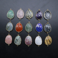 Pendentif Binaural en Agate de Cristal et Jade, avec Cristal de Poudre d'Améthyste et Lapis Lazuli Facetté, Bijoux en Gros de Chine