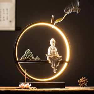 <span class=keywords><strong>Encens</strong></span> à reflux néo-chinois Zen-Anneau de lampe créatif en céramique Little Daruma Water Drop Sansheng Ornement pour la décoration intérieure - Product Image 3