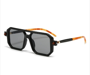 European American Retro Pendulum Sunglasses with UV400 Square <b>Frame</b> New Cross-Border Street Photography Trendy Double Beam - Product Image 1