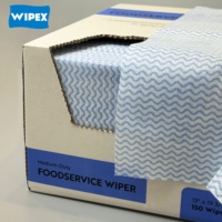 Lingettes WIPEX pour usage moyen, non tissées, gaufrées, en boîte, jetables, pour le nettoyage commercial et domestique