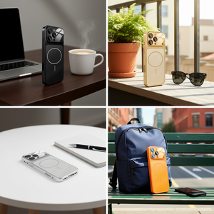 Custodia per iPhone 17 Pro Max in Titanio Nero Argento Oro Arancione, Supporto Ricarica Wireless in TPU e PC - Product Image 3