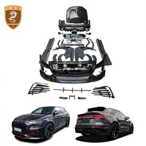 Kit carrosserie large MSY en fibre de carbone semi-sèche pour <span class=keywords><strong>Audi</strong></span> Q8 RSQ8 : pare-chocs avant, jupes latérales, pare-chocs arrière, sorties d'échappement, aileron de toit - Product Image 1