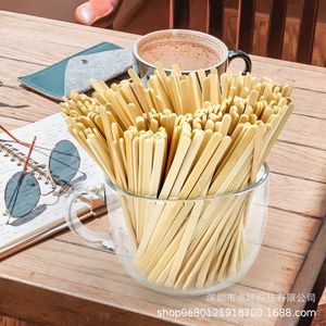 Agitadores de café de bambú envasados individualmente, 500 unidades, para bebidas calientes, té, jugo, agitadores - Product Image 4