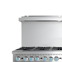 Cuisinière commerciale à gaz 6 brûleurs, plaque de cuisson 24 pouces, four à griller, en acier inoxydable, pour restaurant
