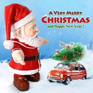 Aili, Figurines du Père Noël Décorations <span class=keywords><strong>de</strong></span> Noël Ornement <span class=keywords><strong>de</strong></span> Père Noël debout et suspendu en résine pour arbre Bureau <span class=keywords><strong>de</strong></span> table Maison - Product Image 2