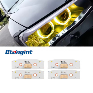 Convient pour les feux de jour à LED RGB <span class=keywords><strong>BMW</strong></span> X3 <span class=keywords><strong>X4</strong></span> F25 F26 de 14 à 16 pouces, yeux dorés et vente en gros de phares <span class=keywords><strong>BMW</strong></span> - Product Image 1