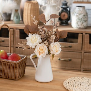 Bouquet de roses artificielles Mulixi, tissu tissé en plastique fait main, décoration de mariage et de maison CF02052 - Product Image 4