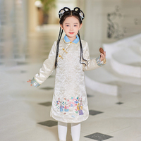 Nouvelle robe d'hiver pour filles, bon prix, jupe, vêtements pour enfants, costume de Style chinois Cheongsam