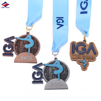 Fabricant de médailles en alliage de zinc Longzhiyu médailles de danse en émail moulé sous pression en métal médailles de gymnastique sportive en gros