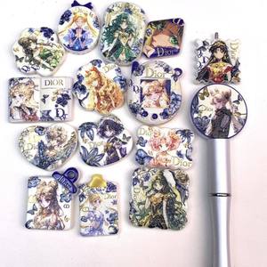 <span class=keywords><strong>Accessoires</strong></span> de perles en acrylique à trous traversants Sailor Moon, imprimés en relief double face, chaîne suspendue, nouveau modèle - Product Image 1