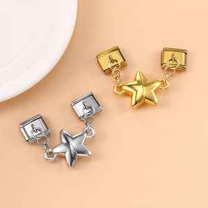 Pulsera Modular Italiana de Acero Inoxidable con Dije Magnético de Estrella, Joyería DIY para Regalo, Accesorio de Moda para Mujer - Product Image 4