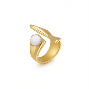 Amy Amy Fashion <b>Ring</b> <b>Gold</b> Plated Natural Stone <b>Cocktail</b> <b>Ring</b> For Women Modern Design Daily Wear Gift Jewelry A0360 - Product Image 1