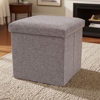 Pouf de rangement carré moderne pliable pour salon, avec bac de rangement intégré, design personnalisable, vente en gros