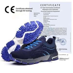 JIANKUN-Zapatos DE SEGURIDAD deportivos industriales para <span class=keywords><strong>hombre</strong></span>, suela intermedia antipinchazos con punta de acero, goma + EVA, botas de trabajo antideslizantes - Product Image 2