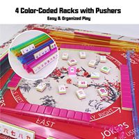 Mahjong Atelier : Sac de transport portable pour tuiles de Mahjong, 160 tuiles en acrylique, jeu complet de Mahjong occidental